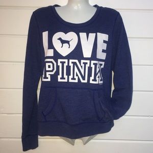 PINK Love Pink Cozy Sweatshirt w Pocket Sz S